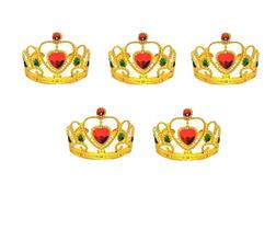 10 Coroas Princesa Rainha Dourada Festas Fantasia Infantil - Festas & Decor