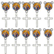 10 Crucifixos + 10 Entremeios Nossa Senhora Rosario Niquel 10 Crucifixos + 10 Entremeios Nossa Senhora Rosario Niquel