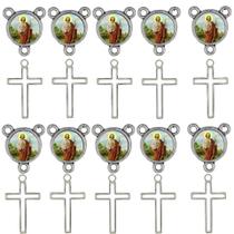 10 Crucifixos + 10 Entremeios São Judas Niquel Resinado