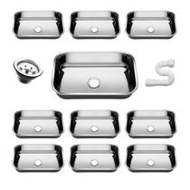 10 Cubas Pia Inox N1 47x30x17 Aço 430 Cozinha As Atacado Kit 10 Cubas Pia Inox N1 47x30x17 Aço 430 Cozinha As Atacado Kit