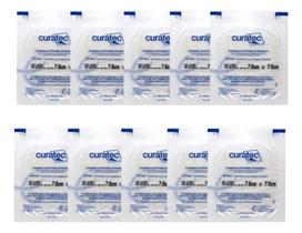 10 Curativos Compressa Petrolatum 7,6X7,6Cm Estéril Curatec