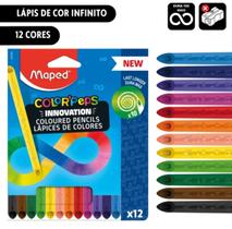 10 Cx Lápis de Cor Infinito Infantil Não Aponta 12 Cores Lembrancinha Material Educacional Prenda