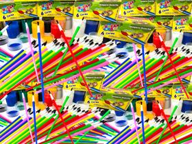 10 Cx Tinta Guache 6 Cores + 20 Pincel Artistico Artesanato Lembrancinha Para Aniversario Prenda