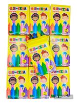 10 Cxs Giz De Cera Pequeno 5 Cores 5 Cm para Festas Aniversario Lembrancinha Prenda