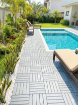 10 Decks Madeira Plástico Encaixe Modular Piscina Sacada - Cinza 10 Decks Madeira Plástico Encaixe Modular Piscina Sacada - Cinza