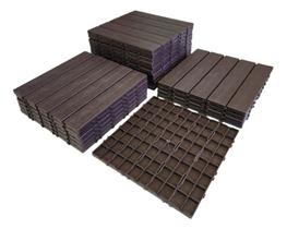 10 Decks Madeira Plástico Encaixe Modular Piscina Sacada - Marrom 10 Decks Madeira Plástico Encaixe Modular Piscina Sacada - Marrom