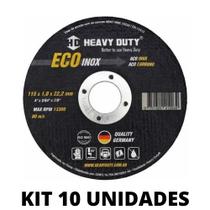 10 Discos De Corte Ecoinox Heavy Duty 115mm 4.1/2