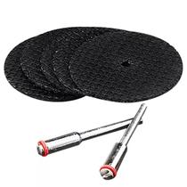 10 Discos De Fibra 32mm + 2 Hastes 3mm p/ Micro Retífica 10 Discos De Fibra 32mm + 2 Hastes 3mm p/ Micro Retífica