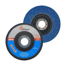 10 Discos Flap 4.1/2 115mm Grão 40 Óxido Alumínio Reto Acabamento Aço Carbono Inox Esmerilhadeira