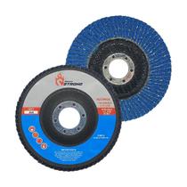 10 Discos Flap 4.1/2 115mm Grão 60 Óxido Alumínio Reto Acabamento Aço Carbono Inox Esmerilhadeira