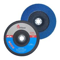 10 Discos Flap 7.1/2 180mm Grão 80 Óxido Alumínio Reto Grande Desbaste Ferro Madeira Esmerilhadeira