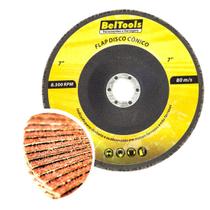 10 Discos Lixa Flap 7' Grão 60 Classic Basic Beltools