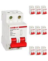 10 Disjuntor Bipolar 50 Amperes Curva C Ourolux