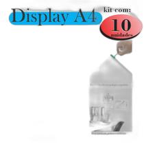 10 Display A4 Expositor Porta Folha Quadro Aviso Parede Petg 10 Display A4 Expositor Porta Folha Quadro Aviso Parede Petg