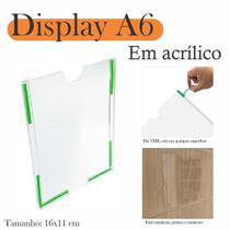 10 Display Parede Quadro Aviso Porta Folhas A6 Acrílico Vert - Indústria Fenix