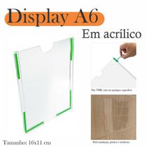 10 Display Parede Quadro Aviso Porta Folhas A6 Acrílico Vert
