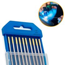 10 Eletrodo de Tungstênio 2,4 mm com 1,5% de Lantânio Ponta Dourada Vonder para Solda TIG AWS A5.12 10 Eletrodo de Tungstênio 2,4 mm com 1,5% de Lantânio Ponta Dourada Vonder para Solda TIG AWS A5.12