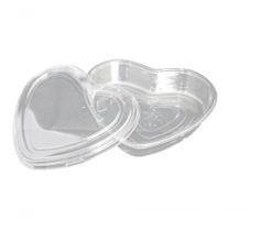 10 Embalagem Coração Plástico Transparente Coração G620
