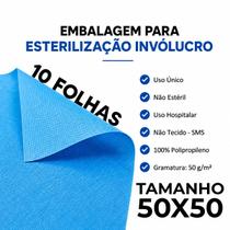 10 Embalagem Sms 50x50 50 Gramas Involucro P/Esterilização 10 Embalagem Sms 50x50 50 Gramas Involucro P/Esterilização