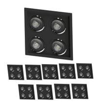 10 Embutido Recuado P/ 4 Lâmpadas PAR30 Preto Save Energy