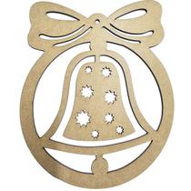 10 Enfeite Natal 9x7cm Sino Estrelado Laço Lacinho Pendurar