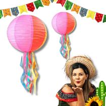 10 Enfeites Junino Balão d Papel 60cm Festa Junina Decoração