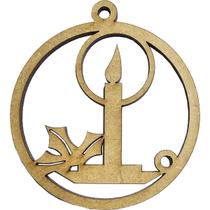 10 Enfeites Natal 9x8cm Bola Vela Acesa Castical Decorar