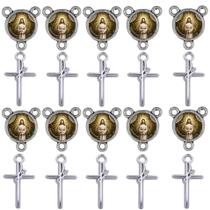 10 Entremeio + 10 Cruxifixo Fe Jesus Manietado Artesanato