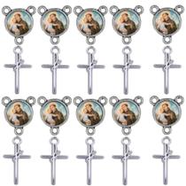 10 Entremeio + 10 Cruxifixo Fe Santo Antonio Artesanato