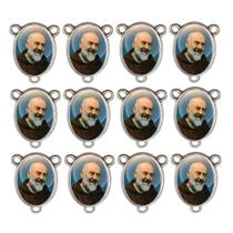 10 Entremeio Padre Pio Oval para Montagem de Terços 10 Entremeio Padre Pio Oval para Montagem de Terços