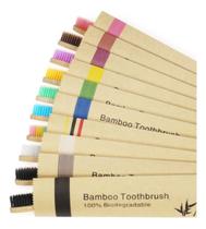 10 Escovas De Dentes De Bambu Embalagem Individual Ecológica 10 Escovas De Dentes De Bambu Embalagem Individual Ecológica