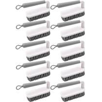 10 Escovas para Limpeza Cerdas Resistentes Escovão Lavar Piso Calçado Bege Cabo Anatômico