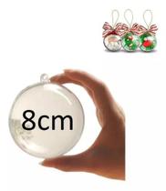 10 Esfera 8cm Bola Acrílica De Natal Enfeite De Arvore Lisa
