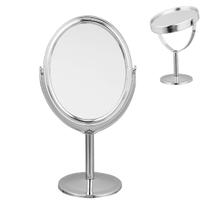 10 Espelhos de Mesa Cromado Giratório P/ Maquiagem Zoom 3x