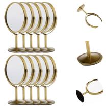 10 Espelhos de Mesa Oval Giratório Dupla Face com Zoom 16cm