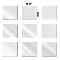 10 Espelhos Em Acrílico Adesivo Decorativo Quadrado 15x15cm