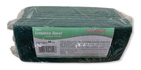 10 Esponja Fibra Verde Limpeza Geral British 100x230 10 Esponja Fibra Verde Limpeza Geral British 100x230