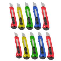 10 Estiletes Profissional Com Trava 18mm Escolar Escritório 10 Estiletes Profissional Com Trava 18mm Escolar Escritório