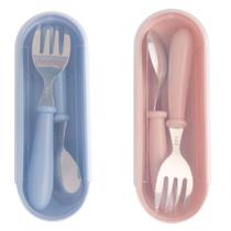 10 Estojo Talheres Colher e Garfo Aço Inox Infantil Bebês