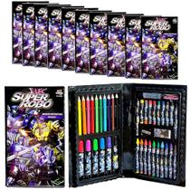 10 Estojos de Colorir Robôs 48pçs Atacado Lembrança Festa