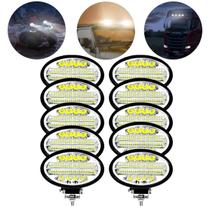 10 Farol Led Oval 144w Forte Trator Colheitadeira Jeep