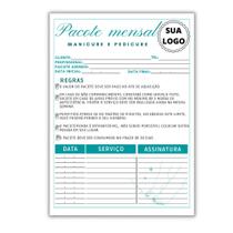 10 Fichas Pacote Mensal para Manicure Pedicure