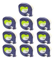 10 Fita 91200 Papel Rotulador Compatível Dymo Letratag 12mm Branco 10 Fita 91200 Papel Rotulador Compatível Dymo Letratag 12mm Branco