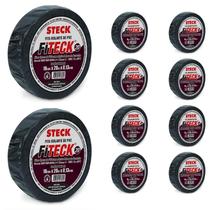 10 Fita Isolante Preta Steck 20 Metros 700V 0.13mm SFT1320