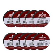 10 fita isolante sibratec preta de 19mm x 10mt 10 fita isolante sibratec preta de 19mm x 10mt
