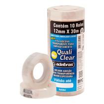 10 Fitas Adesivas Pequena Transparente 12mm x 30m Multiuso Quali Clear Adelbras 10 Fitas Adesivas Pequena Transparente 12mm x 30m Multiuso Quali Clear Adelbras