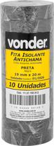 10 Fitas Isolante 19Mmx 20 Metros Preta Vonder Anti Chama 10 Fitas Isolante 19Mmx 20 Metros Preta Vonder Anti Chama