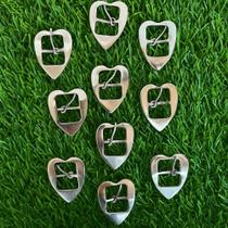 10 Fivelas Em Aço Inox De Coração Para Arreatas Látegos Traias