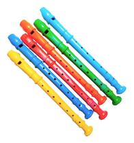 10 Flautas Doce Brinquedo Musical Infantil Coloridas - Evovlere