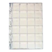 10 Folha Plastico Moedas 24 Divisões Furo Universal Com Aba 10 Folha Plastico Moedas 24 Divisões Furo Universal Com Aba